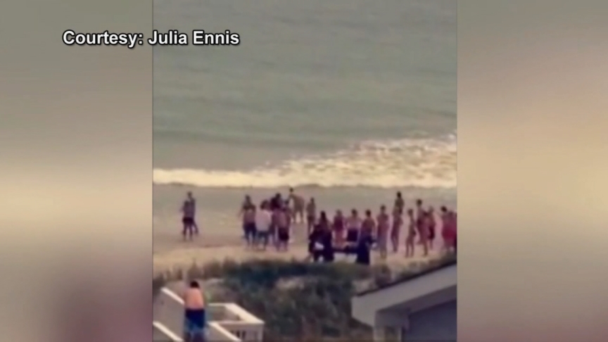 The scene after a shark attack in South Carolina