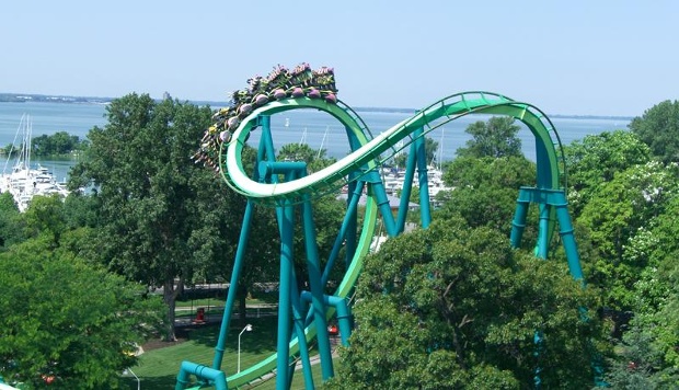 The Raptor roller coaster at Cedar Point. Wiki Commons Coasterman1234