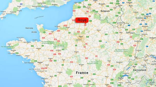 The Roma camp in Roye is about 68 miles from Paris