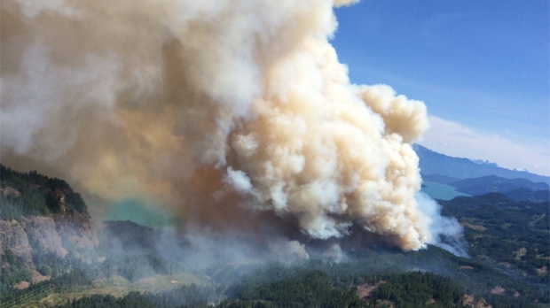 Wood Lake blaze burning near Harrison Hot Springs