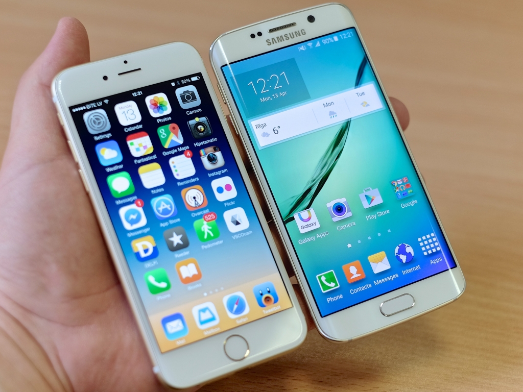 The iPhone 6 and Samsung Galaxy S6 Edge