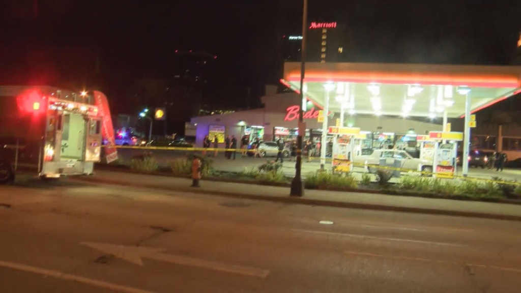 The shooting was reported at the Bader’s gas station located at the intersection of First and Jefferson Streets around 11:20 p.m. Wednesday