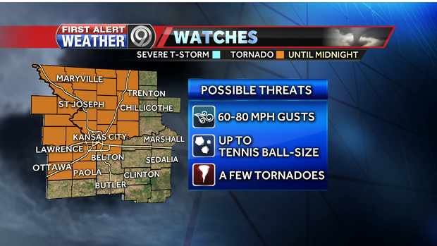 Tornado watch issued for parts of the metro