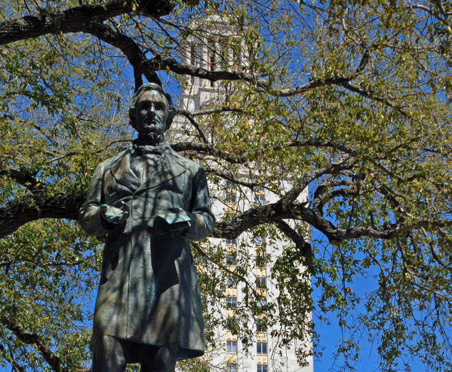 August 15th 2015 Facing temporary restraining order UT waits to remove Jefferson Davis statue