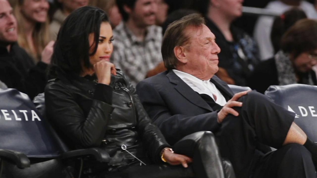 V. Stiviano left and former L.A. Clippers owner Donald Sterling right are seen in this undated file