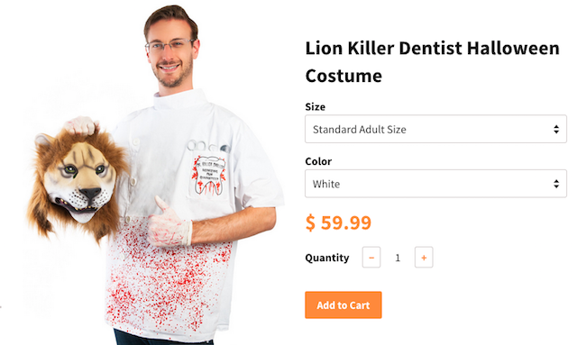 Cecil the Lion's Killer Costume ... Severed Head Included