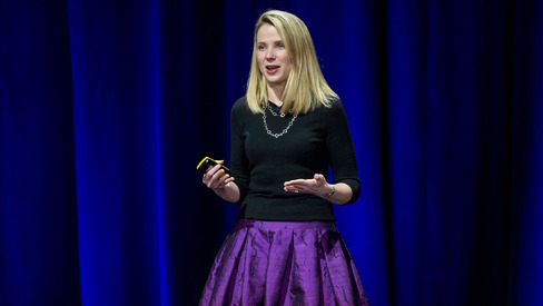 Marissa Mayer chief executive officer of Yahoo! Inc. during the Yahoo! Inc. Mobile Developer Conference in San Francisco