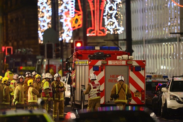 Emergency services attend the scene of the crash