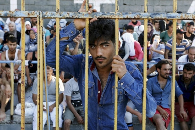 Syrian refugees in the Greek island of Kos