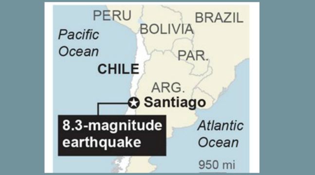 A strong earthquake hit Chile Sept. 16 2015