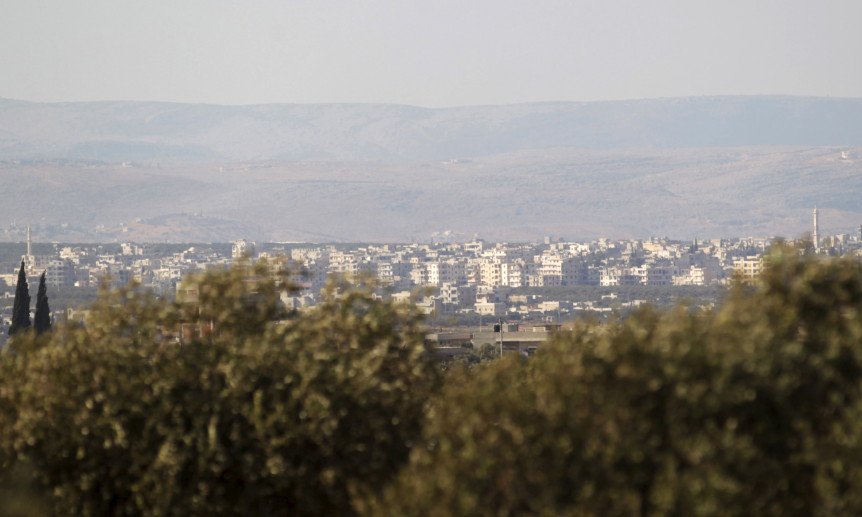 A view shows the Shi'ite Muslim town of al Foua in northwestern Syria