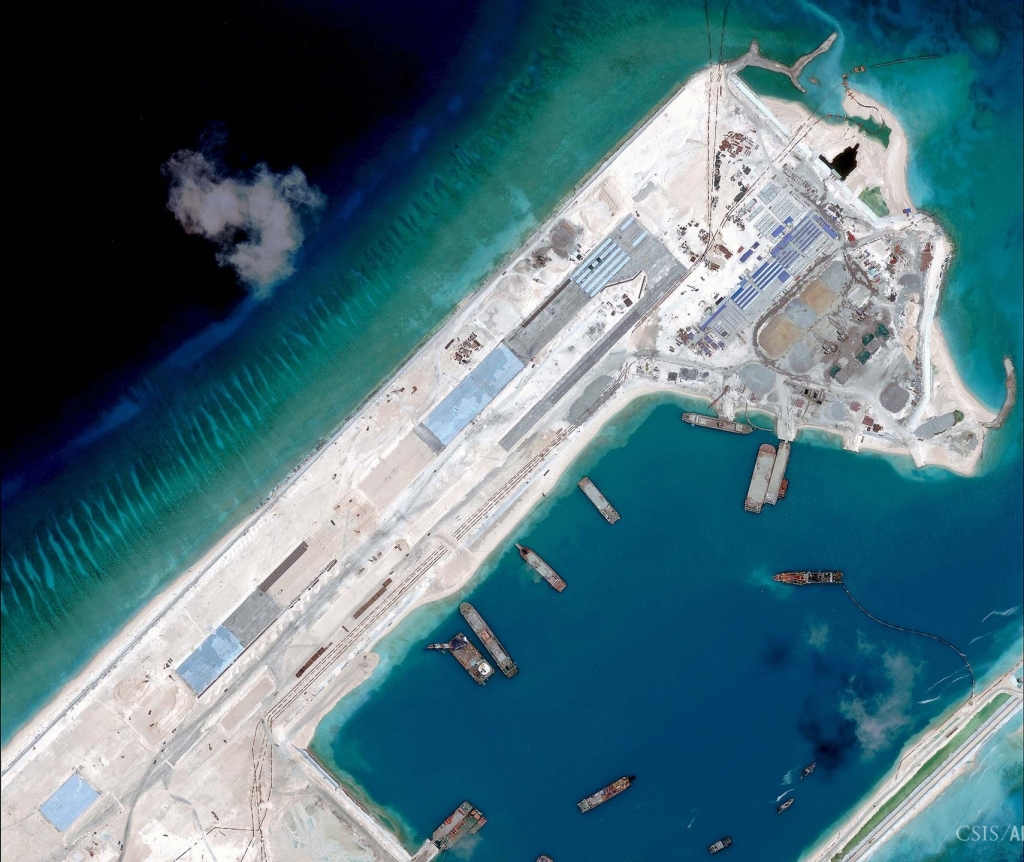 Airstrip construction at Fiery Cross Reef