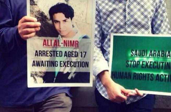 Ali Mohammed al Nimr was 17 years old when he was charged for illegal protesting and gun possession