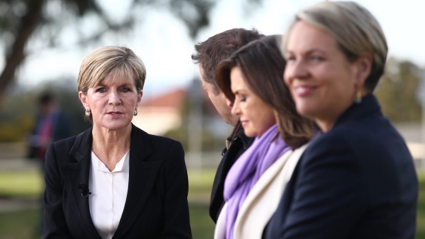 Deputy Liberal leader Julie Bishop and Deputy opposition leader Tanya Plibersek appeared on breakfast television outside Parliament House