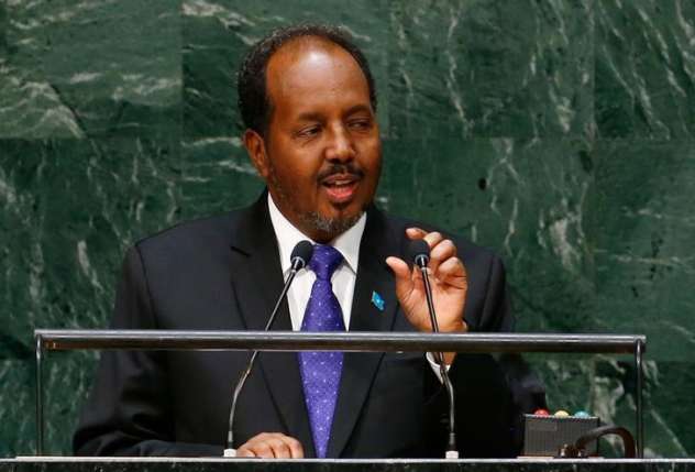 Hassan Sheikh Mohamud President of Somalia addresses the 69th United Nations General Assembly at the U.N. headquarters in New York