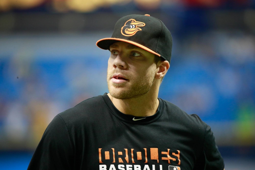 Chris Davis smashed his bat after getting hit by a pitch in one of the most interesting innings we'll ever see.		Kim Klement-USA TODAY Sports