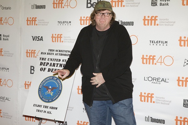 Filmmaker Michael Moore arrives for the premiere of'Where To Invade' at the Toronto International Film Festival
