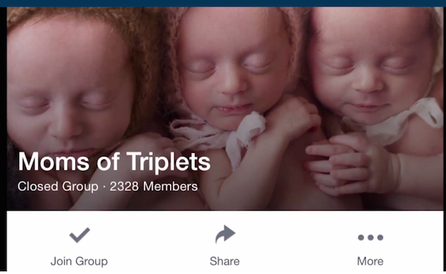 From a Facebook page for moms of triplets