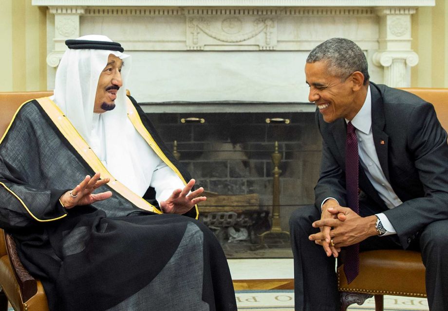 President Barack Obama right meets with King Salman of Saudi Arabia in the Oval Office of the White House on Friday Sept. 4 2015 in Washington. The meeting comes as Saudi Arabia seeks assurances from the U.S. that the Iran nuclear deal comes with