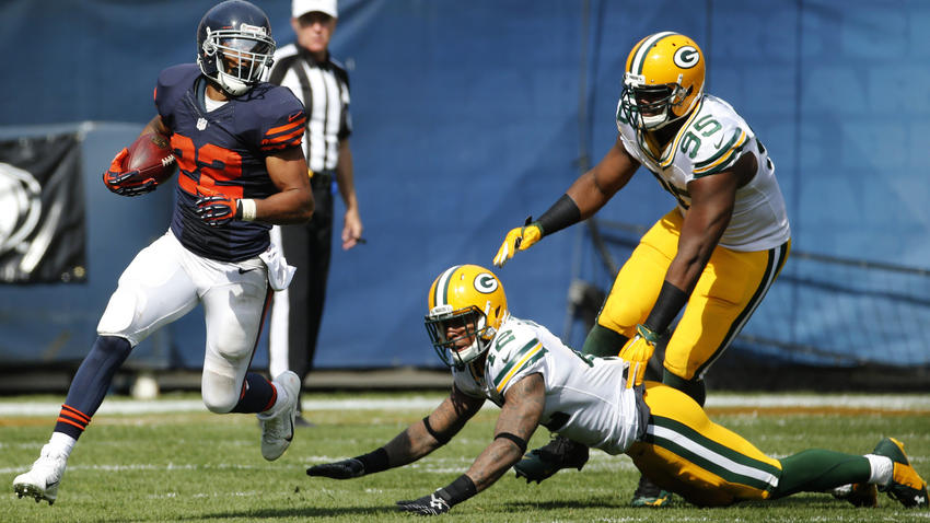 Matt Forte rushed 24 times for 141 yds and 1td vs Green Bay