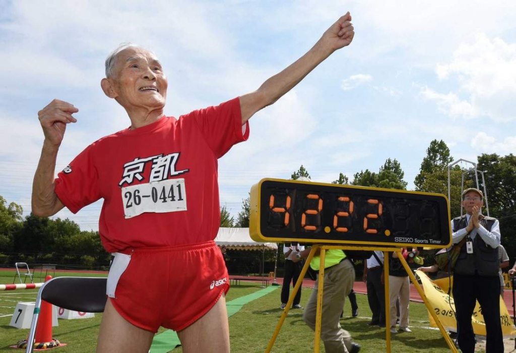 Hidekichi Miyazaki Japan's 105-year-old 'Golden Bolt&#039 sets world record for 100m- Watch