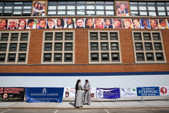 The Our Lady Queen of Angels school in East Harlem is the pope's next stop