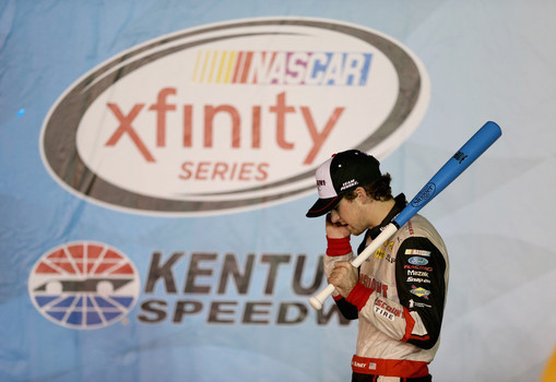 Ryan Blaney in victory lane at Kentucky Speedway