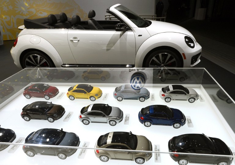 File: A 2014 Volkswagen Cabriolet is on display during the second press