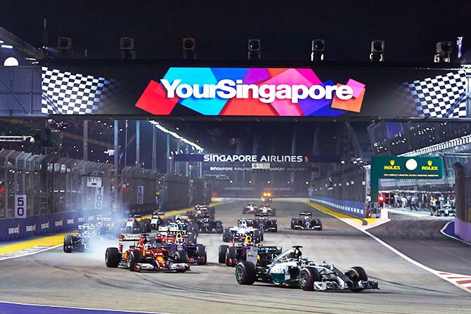 The F1 Singapore Grand Prix 2015 was an eventful race that saw crashes early retirements and even a man on the track