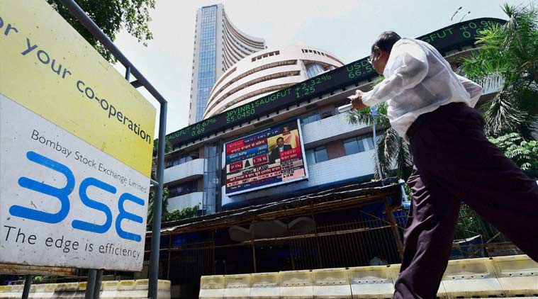 The Sensex declined below the 25,000-level its lowest in 14 months in Mumbai on Monday