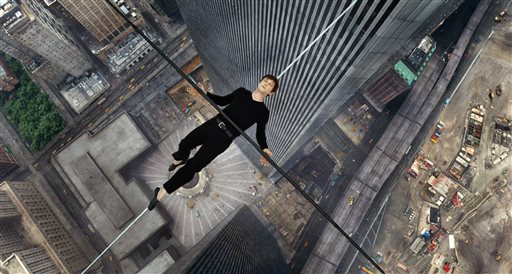 Joseph Gordon Levitt portrays Philippe Petite in a scene from'The Walk. The film about high-wire artist Phillippe Petits cabled walk between the Twin Towers in 1974 opens the 53rd New York Film Festival on S