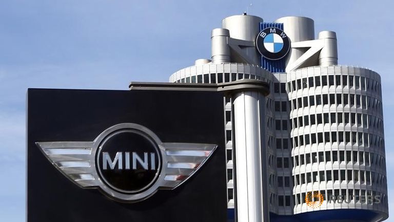 The logo of German luxury car maker BMW-Mini