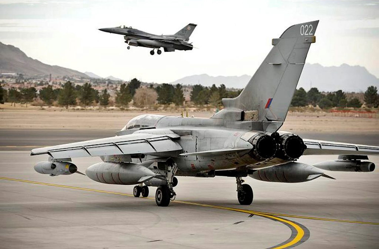 IX Squadron Tornado GR4 from Royal Air Force Marham and VI Sqn Typhoon from RAF Leuchars