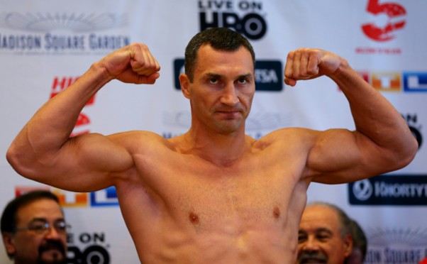 Getty  AFP  File  Elsa Wladimir Klitschko was due to meet Fury in Dusseldorf on October 24 for the WBA WBO and IBF titles but has pulled out after he tore a tendon in his left calf while training on Thursday