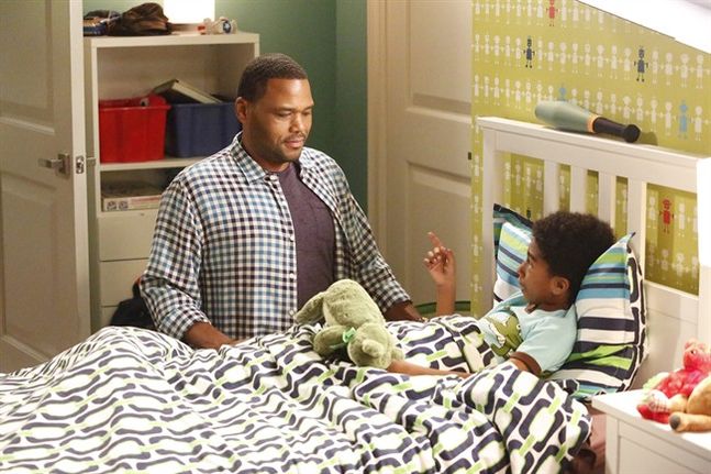 In this image released by ABC Anthony Anderson left and Miles Brown appear in a scene from the family comedy