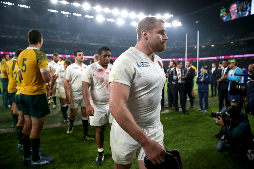 A dejected Ben Morgan leaves the field on Saturday