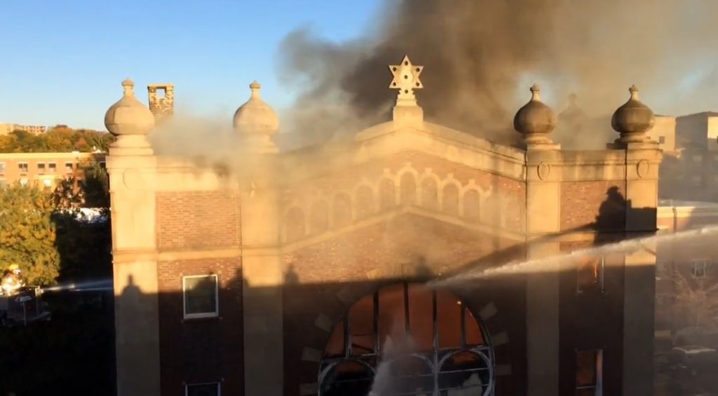 A fire destroys New Brunswick NJ's Poile Zedek synagogue on Friday