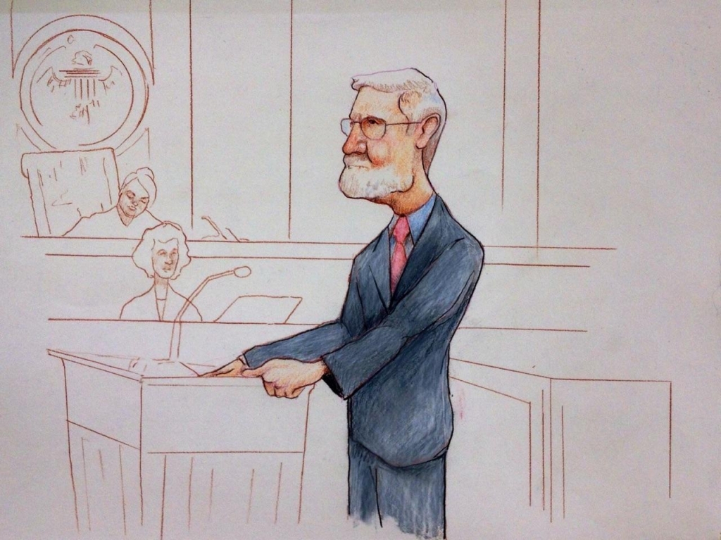 A sketch of Don Blankenship's lead attorney Bill Taylor during opening statements