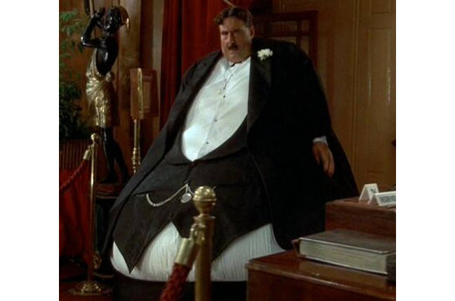 Mr Creosote prepares to gobble