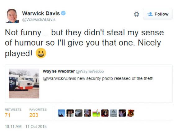 Star Wars actor Warwick Davis goes on Twitter for ask for his stolen caravan back