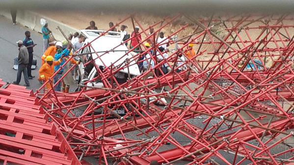 South African pedestrian bridge collapses, killing 2