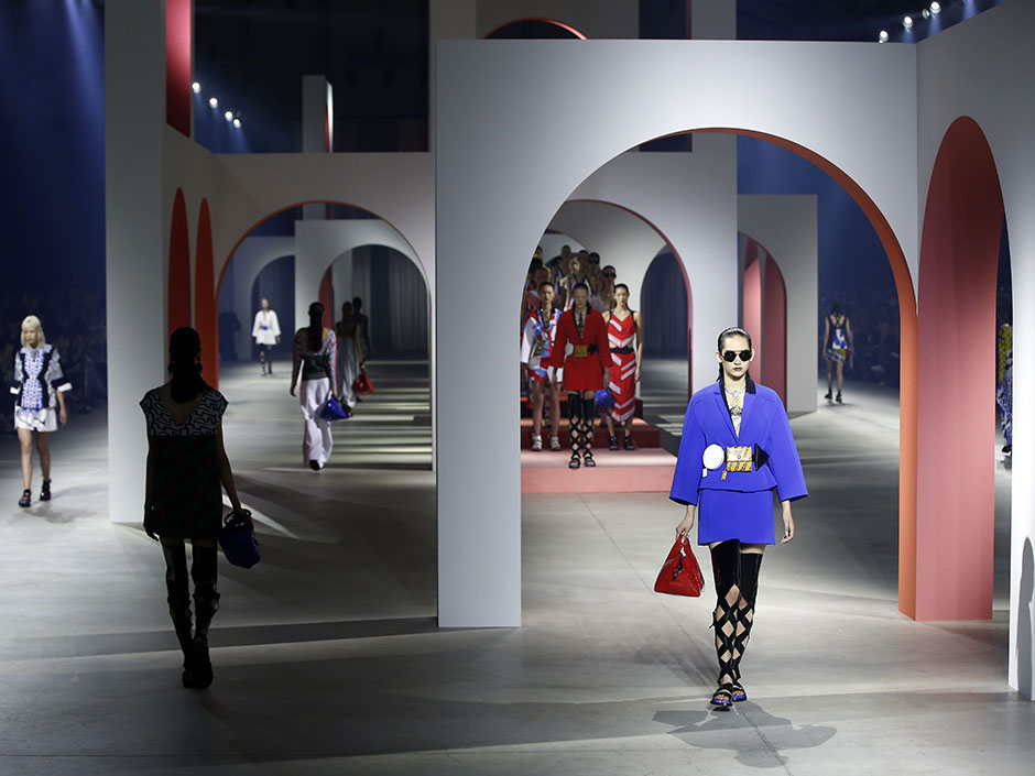 Models walk the runway during the Kenzo Spring 2016 collection show as part of Paris Fashion Week