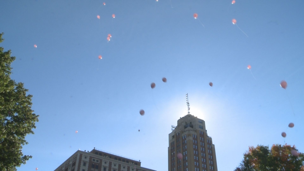 Hundreds of people turned downtown Lansing pink for the American Cancer Society