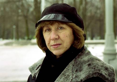 Belarussian writer Svetlana Alexievich is seen in this undated