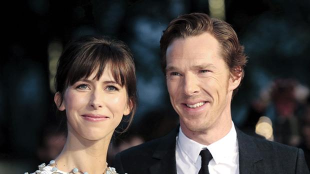 Benedict Cumberbatch and his wife Sophie Hunter arriving for the British premiere of Black Mass