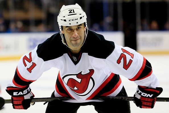 NEW YORK NY- APRIL 04 Scott Gomez #21 of the New Jersey Devils looks on against the New York Rangers during a game at Madison Square Garden