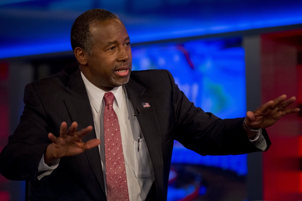 U.S. Republican candidate Dr. Carson speaks during an appearance on Fox News Channel's'Hannity in New York