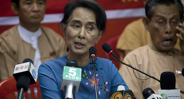 Burma's opposition leader Aung San Suu Kyi. Pic AP