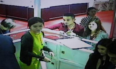 CCTV footage released by the Police showing the two suspects at the jewellry fair