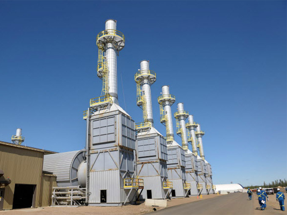 Steam generators at Cenovus&#039 Foster Creek project in northern Alberta